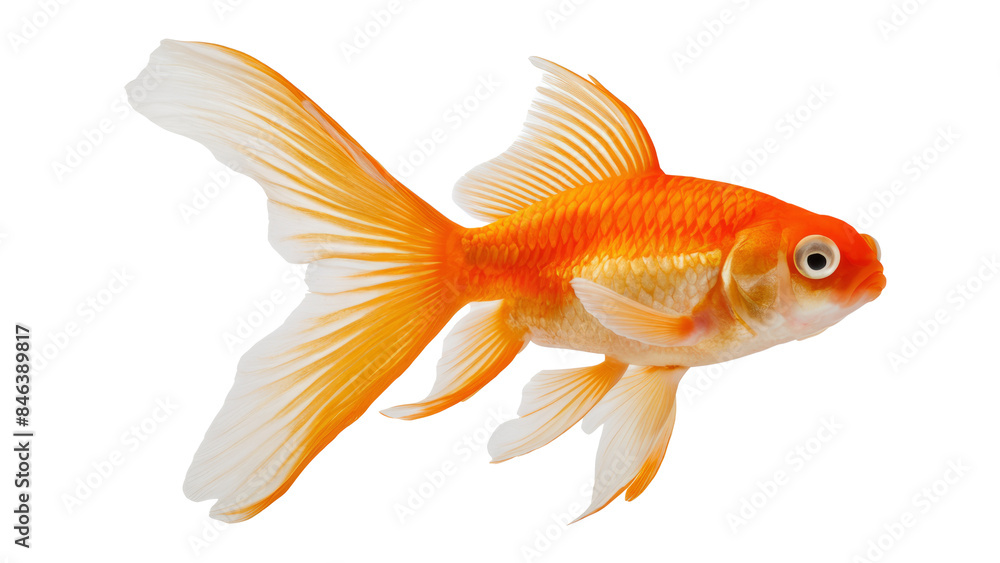 Wall mural gold fish isolated on white