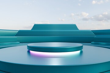 Abstract background texture design empty space platform 3d podium product display backdrop. 3d illustration