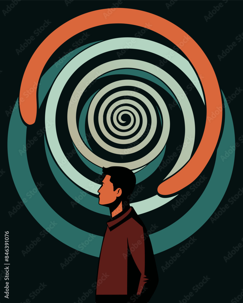 Poster with each rotation of the negative spiral the persons thoughts became more distorted and irrational.