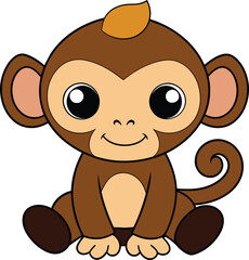 cute monkey vector