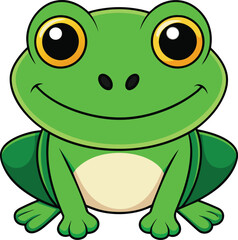 A cute frog cartoon Vector illustration isolated on a white background