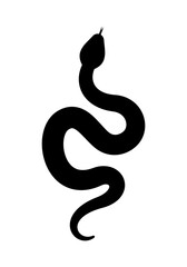Black Snake Silhouette, Isolated Symbol, Vector Illustration
