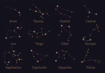 Zodiac Horoscope Star Signs Vector Illustrations