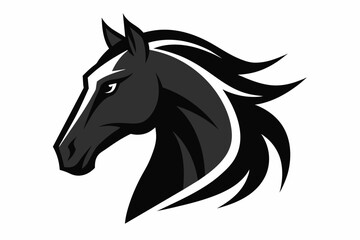 Stylized black horse head silhouette