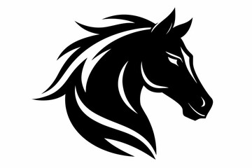 Stylized black horse head silhouette