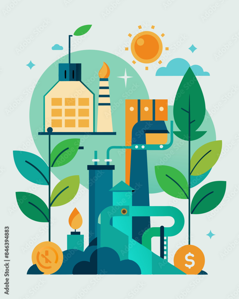 Poster offering tax incentives for companies that implement sustainable production practices to prevent ove
