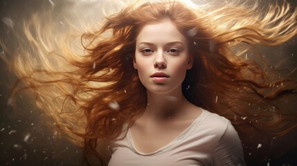 Fototapeta premium A gorgeous blonde woman with stunning hair