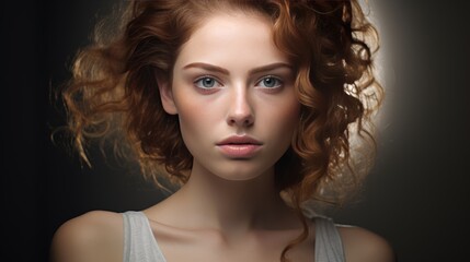 Fototapeta premium A gorgeous blonde woman with stunning hair