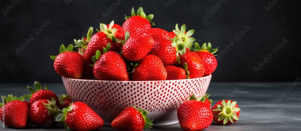 Aufkleber a copy space image of ripe strawberries arranged neatly in a bowl placed on a table