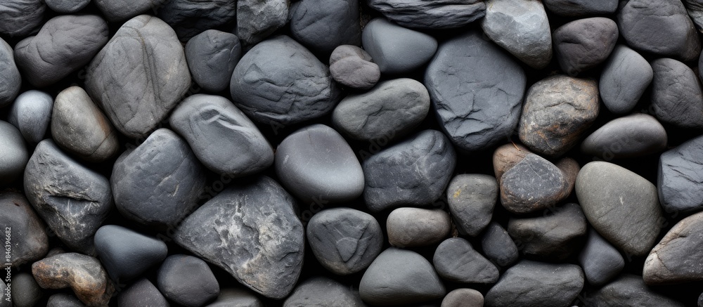 Poster a captivating texture image of a volcanic stone surface featuring stacked and arranged rock fragment