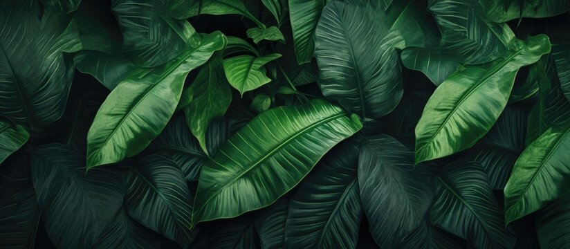 A nature wallpaper featuring a tropical leaves texture with a 21 9 aspect ratio providing a banner for websites and desktops with ample free space for text and advertising