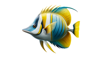 Balistidae fish isolated on transparent or white background