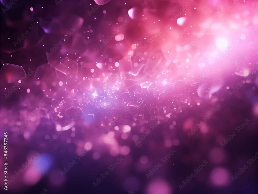 Aufkleber a colorful and bright image of a purple and pink explosion with bokeh particles scattered throughout