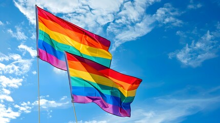 Waving Rainbow Flags