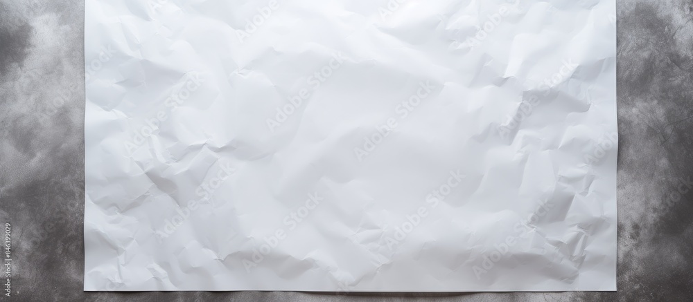 Poster a realistic mock up of a poster on crinkled white paper placed against a gray background providing a