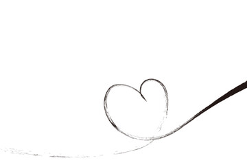 筆タッチのハートの背景イラスト