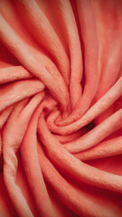 close up of red and white fabric