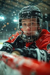 Fototapeta premium Young male hockey player