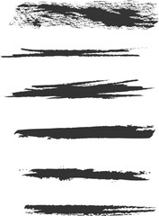 High-Resolution Grunge Brush Strokes Set for Artistic Design and Creative Projects, Featuring Unique