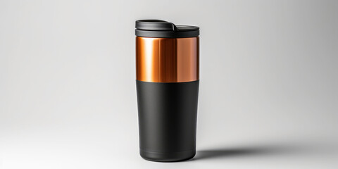 Sleek Black Insulated Water Bottle on Gradient Background