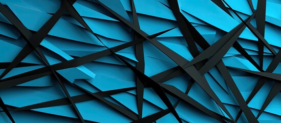 An abstract geometrical design in black and blue on colored paper perfect as a copy space image