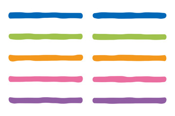 カラフルな線のセット