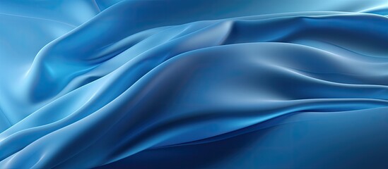 Obraz premium A beautifully illuminated blue fabric showcasing a wave pattern providing ample space for copying or adding text in the image