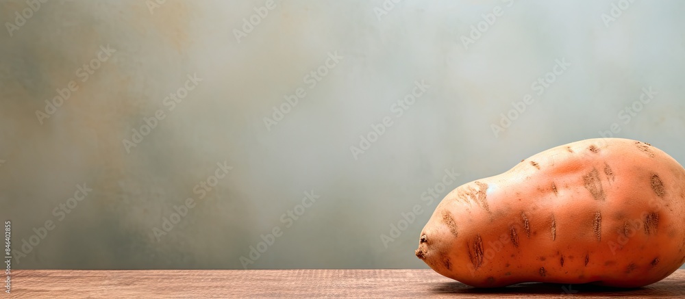 Poster a sweet potato is placed on a background with empty space for text or other images. copy space avail
