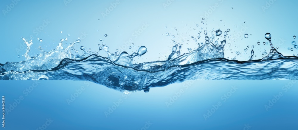 Aufkleber a vibrant and refreshing image of water splashing with a captivating shade of blue perfectly capture