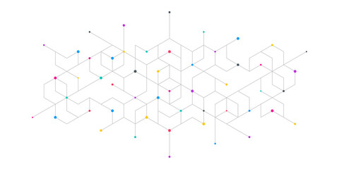 Abstract background with simple geometric figures and dots. Graphic design element and polygonal shape pattern