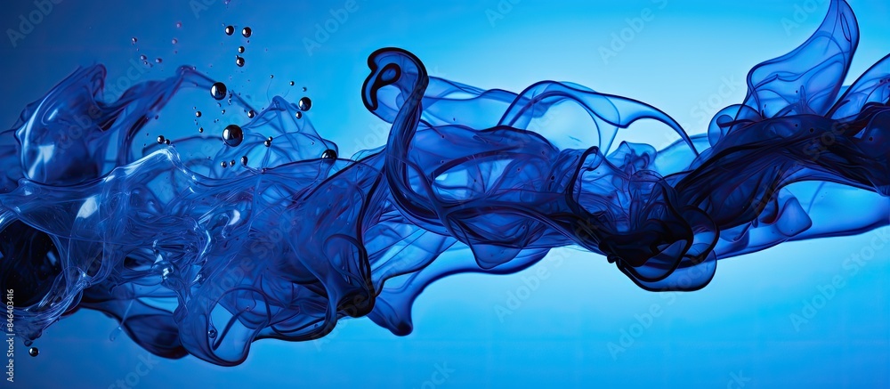 Poster a photography image with a background concept featuring a blurry deep blue and black color pattern c