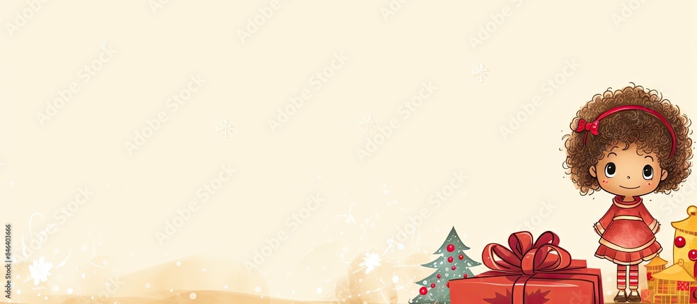 Poster a horizontal copy space image featuring a festive christmas and new year composition with gifts a do