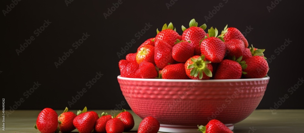 Aufkleber a copy space image of ripe strawberries arranged neatly in a bowl placed on a table