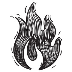 Doodle sketch style of Hand drawn fire vector illustration.
