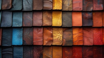 Vibrant Multicolored Leather Tiles Texture Background