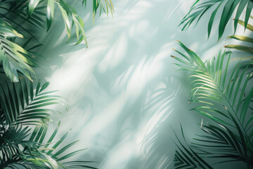 A leafy green background with a few leaves in the foreground