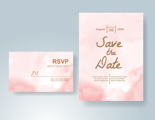 Wedding invitation with abstract watercolor background