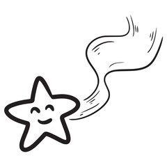 Doodle sketch style of star cartoon hand drawn illustration for concept design.