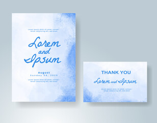 Wedding invitation with abstract watercolor background