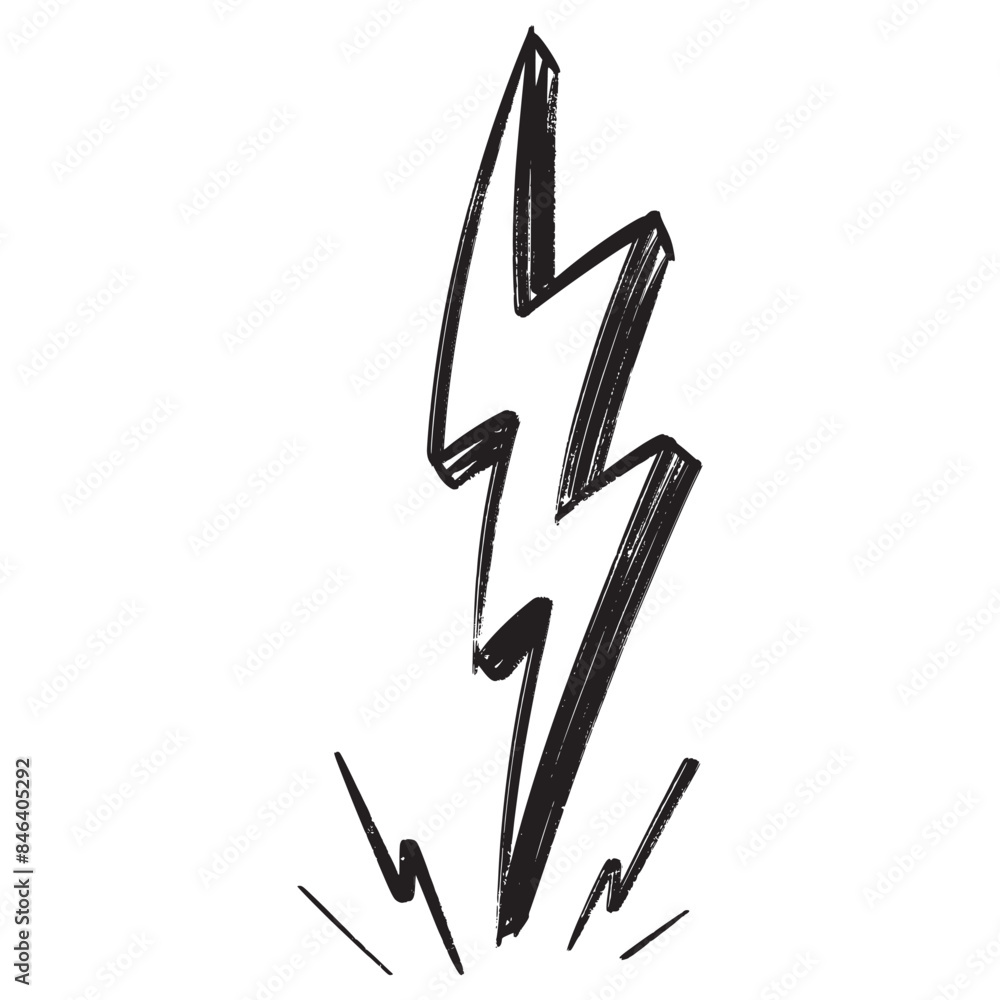 Wall mural doodle sketch style of electric lightning bolt symbol vector illustration for concept design.