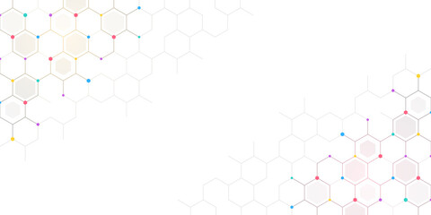 Graphic design element with abstract geometric background of simple hexagon pattern