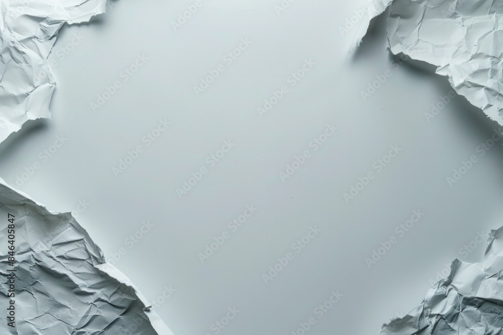Poster a white background with a torn piece of paper on it. the paper is torn in a way that it looks like i