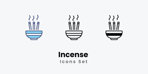 Obraz premium Incense icons vector set stock illustration