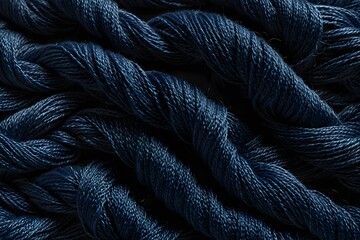 Blue Cotton Twine Texture.