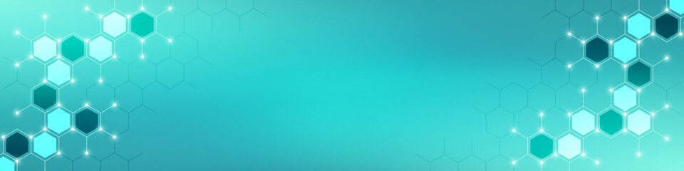 Abstract geometric background with hexagons shape pattern for banner or website header template