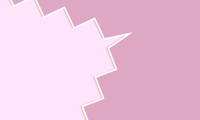 zigzag template illustration with copy space on pink background. 3D zigzag testimonial banner, quote, infographic. Social media post template designs for quotes. Empty speech and text box. Vector 
