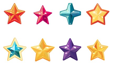 Obraz premium Star vector icons. Set of star symbols isolated