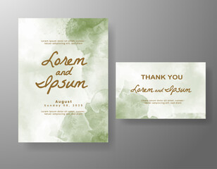 Wedding invitation with abstract watercolor background