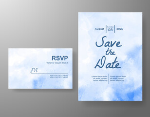 Wedding invitation with abstract watercolor background