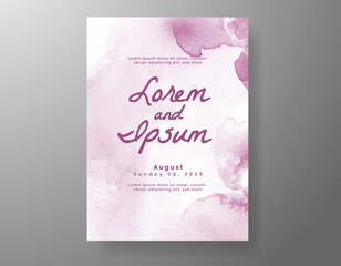 Wedding invitation with abstract watercolor background